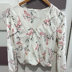 Sienna Sky White and Pink Floral Blouse